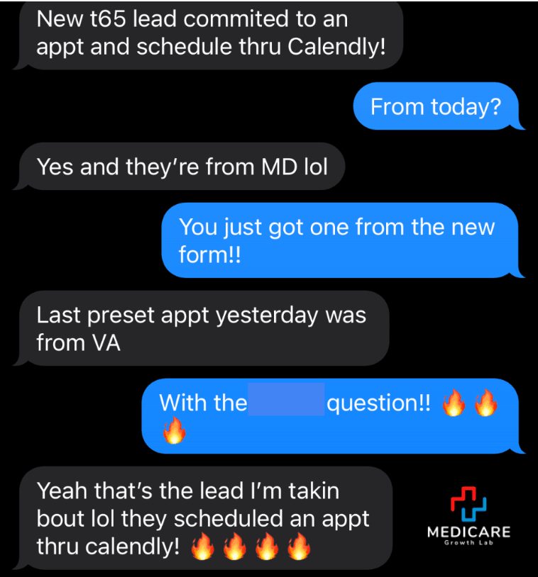 Screenshot from a Medicare Growth Lab agent partner