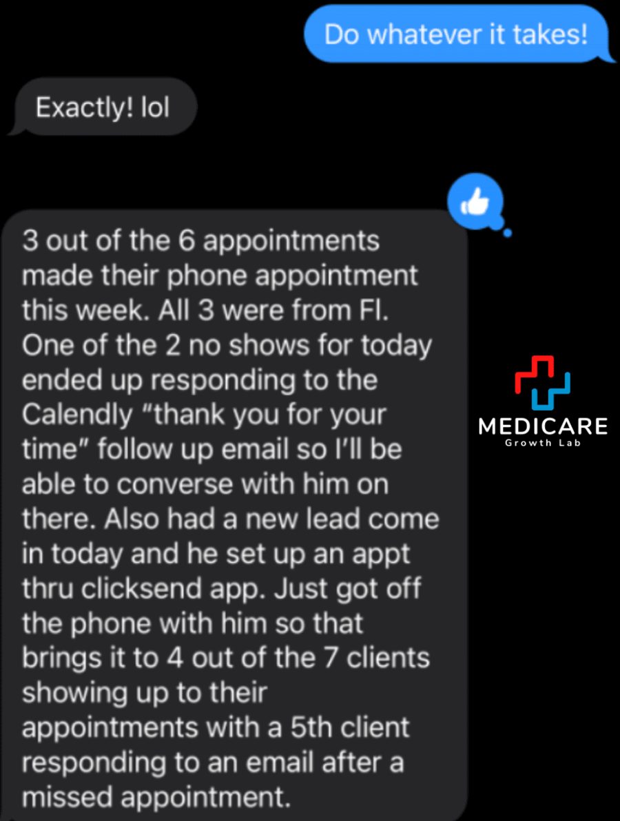 Screenshot from a Medicare Growth Lab agent partner
